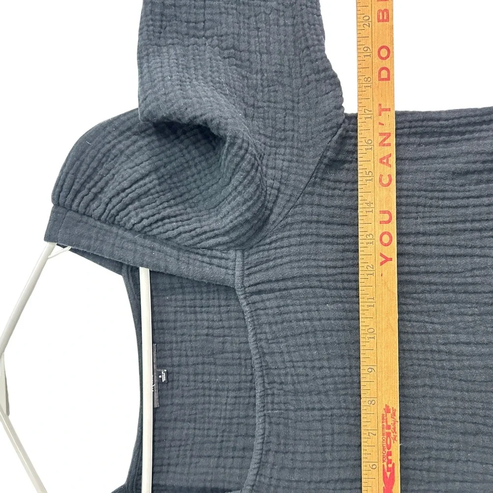 Madewell Gauze Square Neck Peplum Top Small Black Boho Cottagecore Minimalist